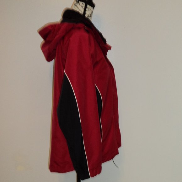 Pacific Trail Women's Small Jacket Coat Winter Ski Lined Red Black Pockets Zip - Picture 8 of 10